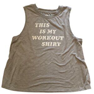Women's OLD NAVY Active THIS IS MY WORKOUT SHIRT Muscle Tank Top GRAY Sz XL Tall